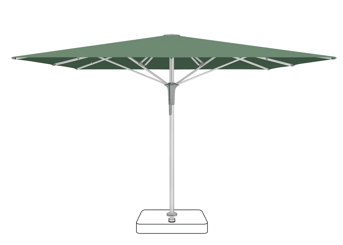 FORTELLO Pro - 350x350 / quadratisch / 5 / Nile / ohne / Natureloxiertes Aluminium