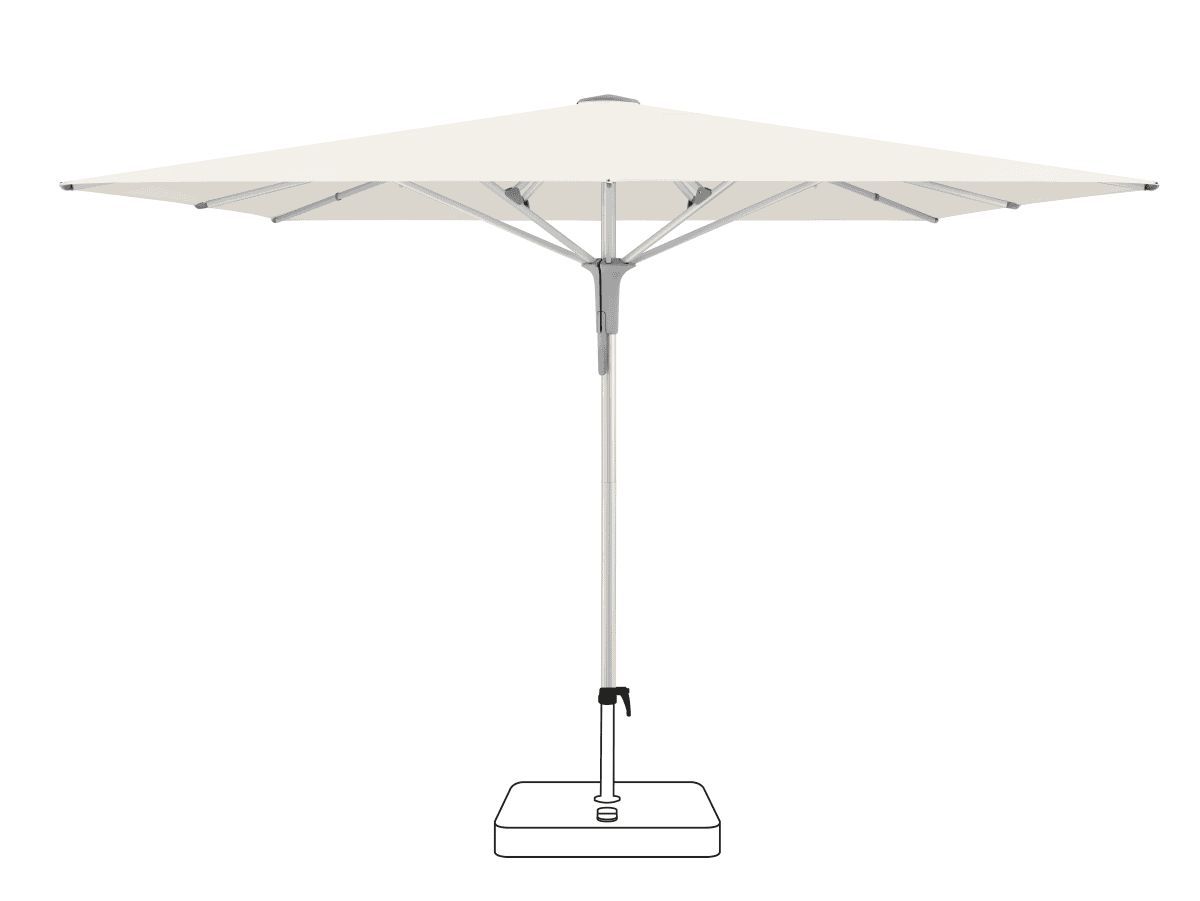 FORTERO Pro - 350x350 / quadratisch / 2 / Off white / ohne / Natureloxiertes Aluminium
