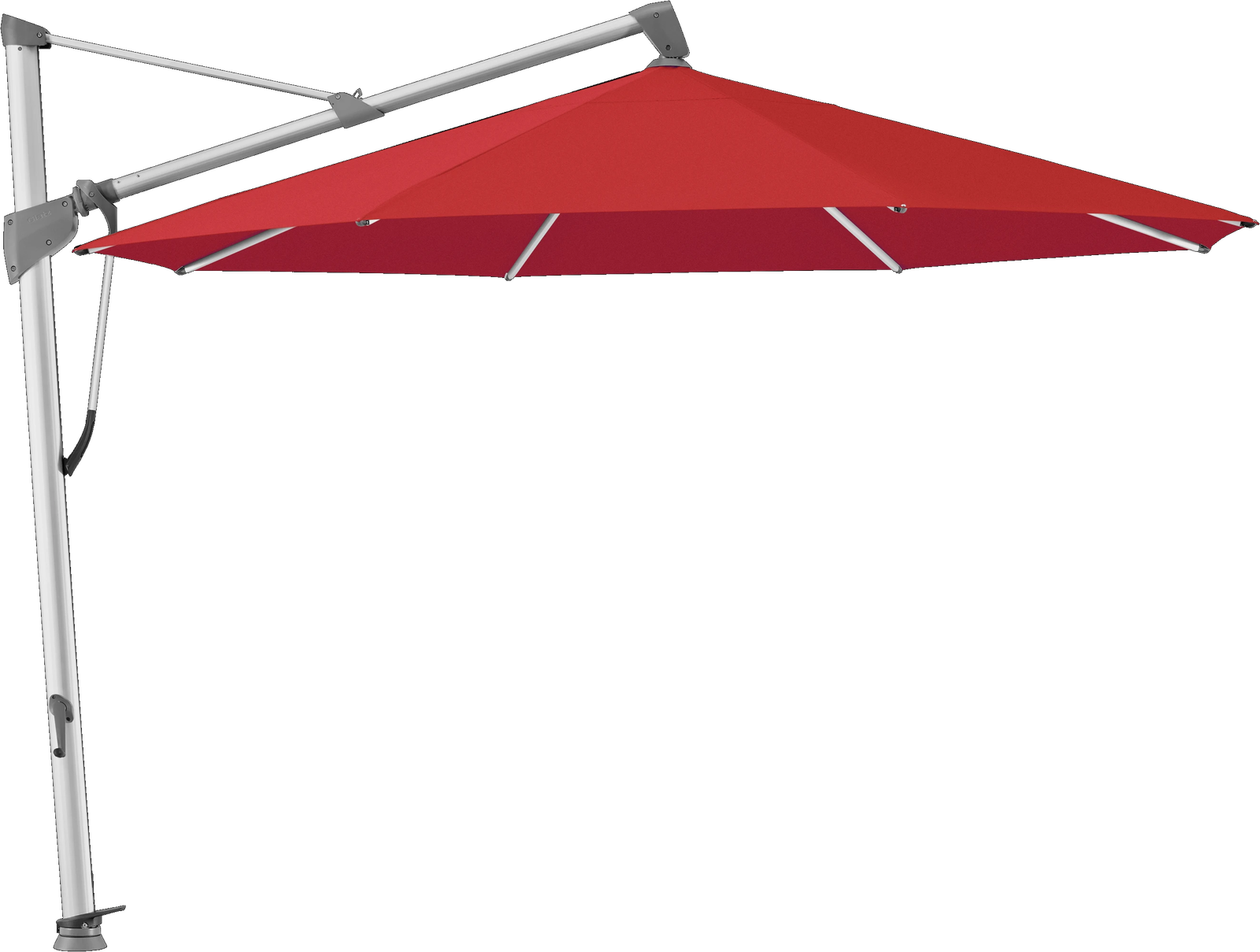 SOMBRANO S+ - 350 / rund / 4 / Carmine / ohne / Natureloxiertes Aluminium