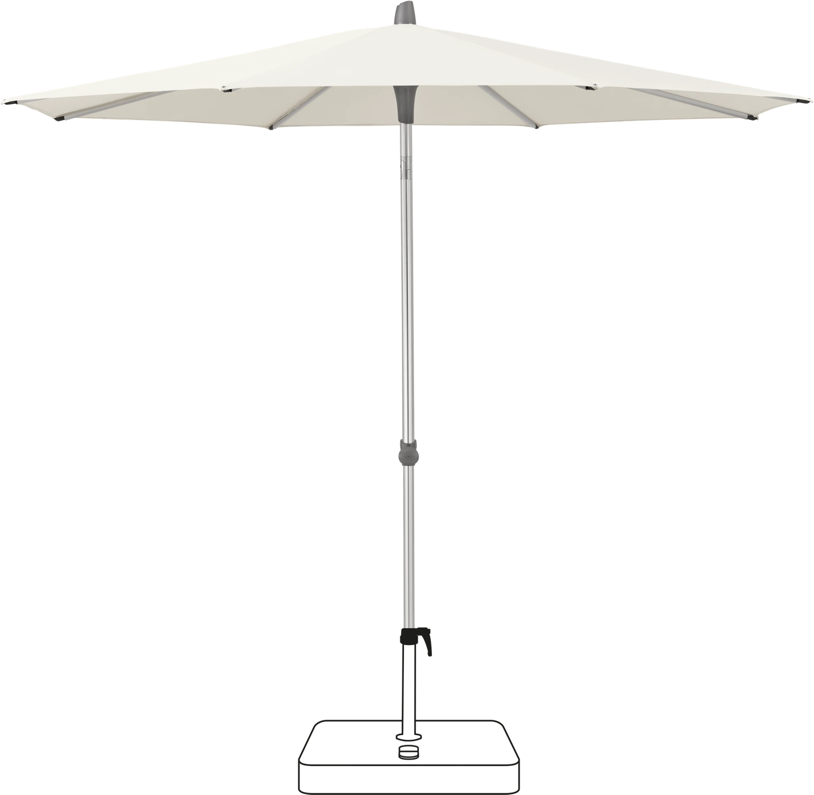 ALU-SMART - 200 / rund / 2 / Off white / ohne / Natureloxiertes Aluminium ALU-SMART - 200 / rund / 2 / Off white / ohne / Natureloxiertes Aluminium