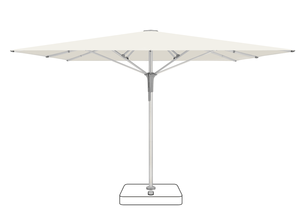 FORTELLO Pro - 350x350 / quadratisch / 2 / Off white / ohne / Natureloxiertes Aluminium
