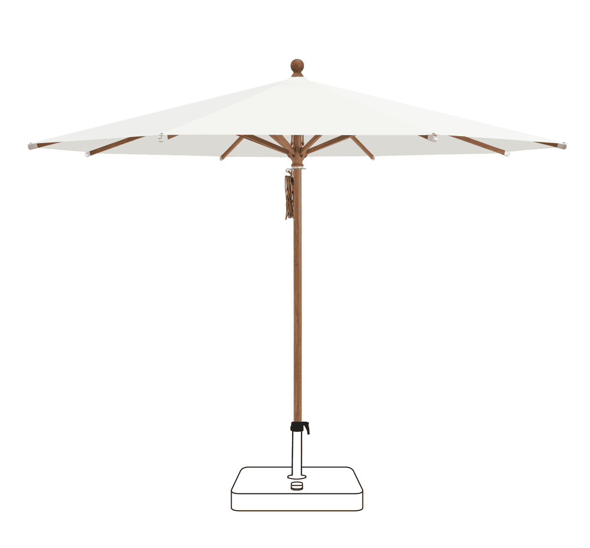 PIAZZA - 300 / rund / 5 / White / ohne / Aluminium Holzoptik PIAZZA - 300 / rund / 5 / White / ohne / Aluminium Holzoptik