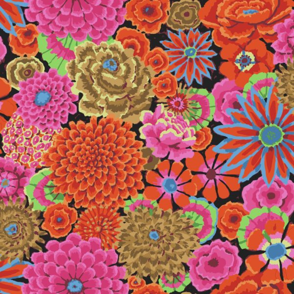 Überzug ALEXO Kaffe Fassett Edition Ø200cm 10-teilig - mit Volant - 609 - -
